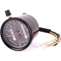1pcs Universal Motorcycle Speedometer Odometer 12V Dual Speed Meter with LED Indicator