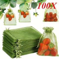 100PCS Organza Bags Mesh Organza Jewelry Bags Drawstring, Small Drawstring Favor Pouches Christmas Candy Wedding Birthday