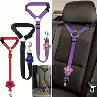 Pet Collars Two-in-one Pet Car Seat Belt Nylon Lead Leash Backseat Safety Belt Adjustable Dogs Harness Collar Pet Accessories