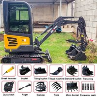 Customized 2 ton mini excavator with tilt bucket can be equipped with Kubota engine hydraulic crawler mini excavator digger