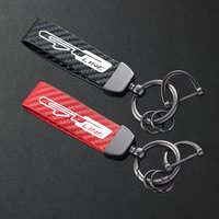 For kia gt gtline ceed Forte RIO STINGER Seltos K3 KX5 Accessories Carbon Fiber Textured Leather Keychain Car Keyring