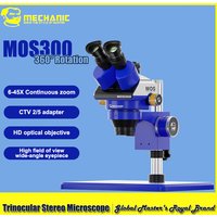 MECHANIC MOS300-B11 Trinocular Stereo Microscope Metal Body 6-45X Zoom HD Optical Lens for Biological Observation Electronics