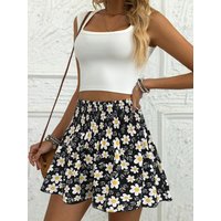 Floral printed skirts and pants for women in summer fashion and comfortable outdoor wear beach shorts pants