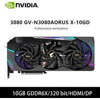 GIGABYTE RTX 3080 XTREME 10G GPU GV-N3080AORUS X-10GD 10GB GDDR6X graphics card PCI-E 4.0 8-pin*3 HDMI DP for Desktop PC