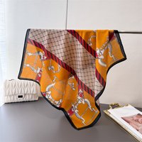 Luxury Summer Lightweight Small Square Scarf Shawl Satin Faux Silk Scarf New Print Headscarf for Women
