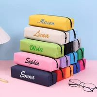 Custom Embroidered Name Pencil Case - Simple Durable Convenient Stationery Bag for Students Perfect Gifts for School & Birthday
