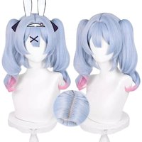 Miku Rabbit Hole Cosplay Wig 45cm Long Mixed Color Ponytails Heat Resistant Synthetic Hair+Wig Cap