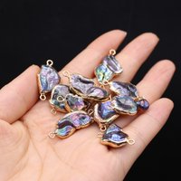 10x25mm Irregular Baroque Connector Pendants Natural Freshwater Pearl Charms for DIY Necklace Jewelry Making