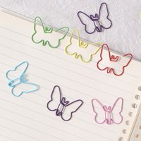 30/50pcs Metal Material Butterfly Shape Paper Clips Macaron Colors Kawaii Cute Bookmark Clip Stationery Office School Supplies