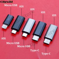 Micro USB IOS Type-C Connector Adapter Male to Female Charging Cable Converter For iPhone Xiaomi Samsung S8 Huawei IPad