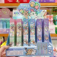New Random 1Pcs Maltese PUPPY Roller Ball Pen Cartoon Stationery Animal Pattern 0.5mm Black ink Gel pen kids stationery gift