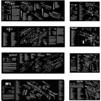 Cleaning Rubber Mat Mouse Pad Parts Diagram For AR15 AK47 Remington 870 K98K MP5 G17 CZ-75 1911 Bere 92 PX4 Walther PPQ