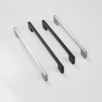 KK&FING 1PC Simple Black Aluminum Kitchen Cabinet Door Handles Drawer Pulls Glass Cabinet Wardrobe Door Pulls Furniture Hardware