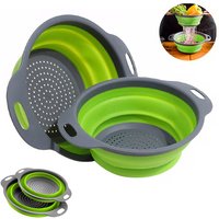 Silicone Vegetable and Fruit Cleaning and Drainage Basket Cleaning Basket 1PCS Folding Water Filter Net Kitchen Gadgets