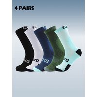 4 Pairs Athletic Performance Cycling Socks for Men & Women, Suitable for Cycling, Running, Hiking Sport, Gym,Tennis, Golf, Worki