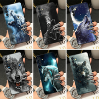 Soft Silicone Phone Case for Samsung A17 A16 A15 A14 A13 Wolf Moon Animal Shell A57 A56 A55 A54 A53 A37 A36 A27 A26 A35 A25 A34