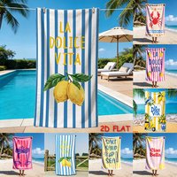1pc Assorted Summer Beach Towels: Lemon, Crab, Retro Italian Vibes & Coastal Prints
