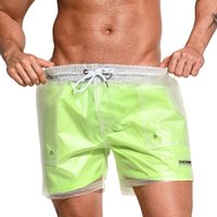 Desmiit Waterproof Board Beach Shorts Mens Swimming Shorts Men Swimwear Transparent Surf Boardshorts Bath Suit Sport Short Trunk