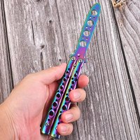 Portable Folding Butterfly Knife Stainless Steel Pocket Practice Knife Outdoor Game Training Tool Can Be Flipped And Deformed