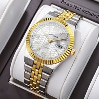 Luxury Stainless Steel Strap Men Business Watches Arabic Dial Calendar Quartz Watch Men's Clock Gift Reloj Hombre (Without Box)