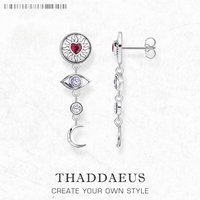 Eye Moon Sun Heart Lucky Earrings Talismans Jewelry For Women Bohemia Gift In Sterling Silver 925