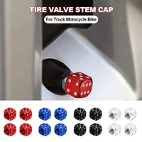 4x Aluminum Tire Valve Caps Car Truck Motocycle Bike Dice Wheel Stem Tyre Tire Wheel Stem Air Valve Dust Cover Auto Accessoires