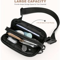 Waist Bag for Women Waterproof Crossbody Bag with 4 Zipper Pockets Stylish with Adjustable Long Strap