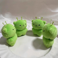 Mini Green Alien Cat Plush Keychains Furry Pendant for Couples Cute Cartoon Backpacks Ugly Cute Key Chain Decor Gifts adult kid
