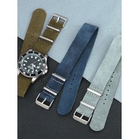 Soft Suede Retro Leather Strap 18mm 20mm 22mm Sport Bracelet Blue Gray Brown Watchband for Seiko Universal Replacement Wristband