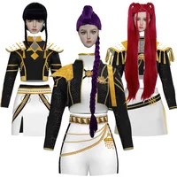 Rumi Cosplay Zoey Costume Black Golden Stage Performance Clothes Girls Halloween Mira Outfits for Kids Adult