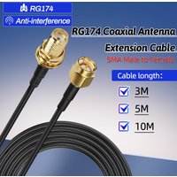 ABBREE Coaxial Extension Cable SMA Male to Female RG174 SMA Connectors 3M 5M 10M for WiFi Antenna or wireless communication