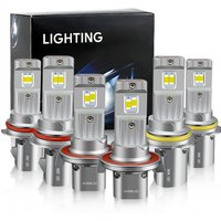 2PCS 9004 HB1 9007 HB5 9008 H13 LED Headlight Car Headlamp Bulb Super Bright White 6000K with Turbo Fan CSP Hi/Lo Beam 30000LM