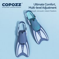 COPOZZ Adjustable Short Children's Snorkel Foot Swimming Assist Fins Beginner Training Equipment Portable Diving Flippers Youth