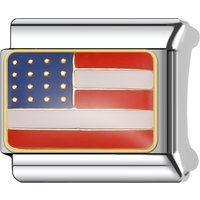 Trusta 2025 USA Charm Italian Links 9mm Bracelet Stainless Steel for Girls Birthday Gift DIY Jewelry Wholesale N388