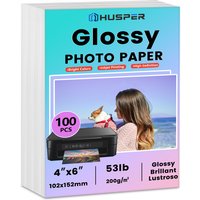 100 Sheets Waterproof 4R (200gsm/53lb) Glossy Photo Paper, 4in x 6in Inkjet Photo Printer Paper, Picture Paper for Photos, Calen