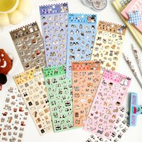 1 Sheet Kawaii Pet Clear PET Sticker, Mini Dog Cat Panda Rabbit Waterproof Strips for Scrapbook Journal DIY