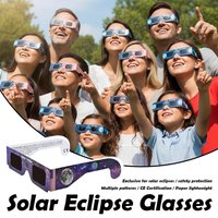 10pcs ISO 12312-2 & CE Certified Solar Eclipse Glasses Safe for Direct Sun Viewing Wholesale Paper Frames for Total Eclipse