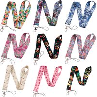 Bohemian Floral Pattern Phone Lanyard Neck Strap Vintage Flower Print Keychain ID Card Badge Holder Anti-lost Phone Hanging Rope