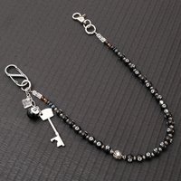 Black 8 Ball Jeans Chain Hip Hop Punk Metal Waist Chain Unisex Keychain for Men Women Jeans Accessories