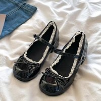 2026 New Women Mary Jane Shoes Fashion Butterfly-knot Dress Shoes Ladies Concise Outdoor Thick Heel Leather Shoes