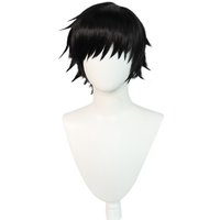 Toji Fushiguro Cosplay Black Wig Toji Zenin Short Heat Resistant Synthetic Hair Wig Cap Anime Men Women Party Wig