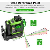 Huepar 703TR Laser Level 3D 12 Lines Self Leveling for Construction Outdoor With Fixed Reference Cross Point