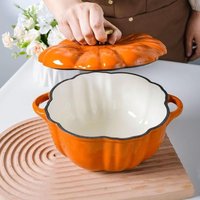 For Bread Baking Soup Stew Oven Safe Thanksgiving Halloween Decor Holiday Gift Pumpkin Dutch Oven Enamel Cast Iron Pot With Lid