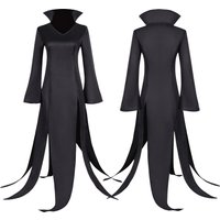 Women Halloween Tornado of Terror Senritsu No Tatsumaki Cosplay Costume Black Dress