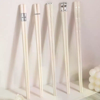 5/10 Pairs White Gold Chopsticks Set, Reusable Non-Slip Korean Sushi Sticks for Parties & Restaurants