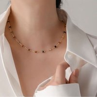 NEW women 316L Stainless Steel Natural Colored Beads Necklace Bracelet Bohemian Trend Non-fading Colorful Jewelry Set Gift
