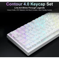 New 97-Key Contour 4.0 Keycap Set - PBT Double-Shot, Cherry Profile, Fits 60%/65%/75%/TKL Keyboards, Gaming Keyboard Accessories