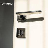 VERQNI MANIGLIE & ACCESSORI NPF312 luxury Simplicity zinc alloy Door Handle Lock Set Matte Black turn key latch lever handle