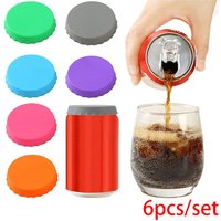 6pcs/set Beverage Can Silicone Lid Leak-proof Sealing Lid Reusable Beverage Can Lid Leak-proof Silicone Sealing Protector
