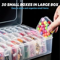 Multifunctional DIY Diamond Painting Storage Box Nail Art Jewelry Rhinestone Mosaic Organizer Container - Clear & Stackable